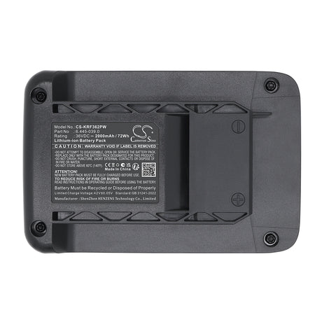 36.0V, Li-ion, 2000mAh, Gardening Tools battery fits Karcher, 6.445-039.0, Cordless lawn mower LMO 36-40, Cordless lawn mower LMO 36-46, 72Wh Gardening Tools Cameron Sino Technology Limited