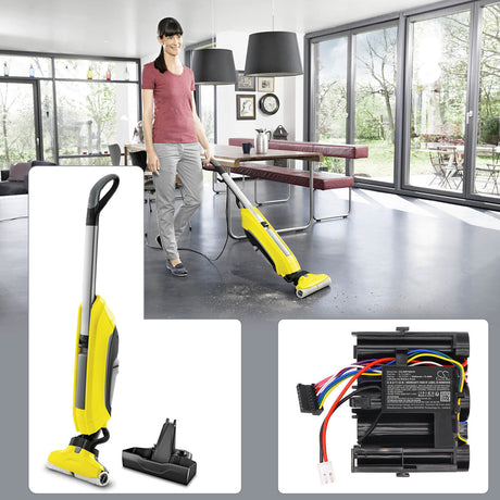 25.2V, Li-ion, 3000mAh, Vacuum battery fits Karcher, 0320-015217, 1.055-601.0, Basic FC 5 Cordless, 75.6Wh Vacuum Cameron Sino Technology Limited