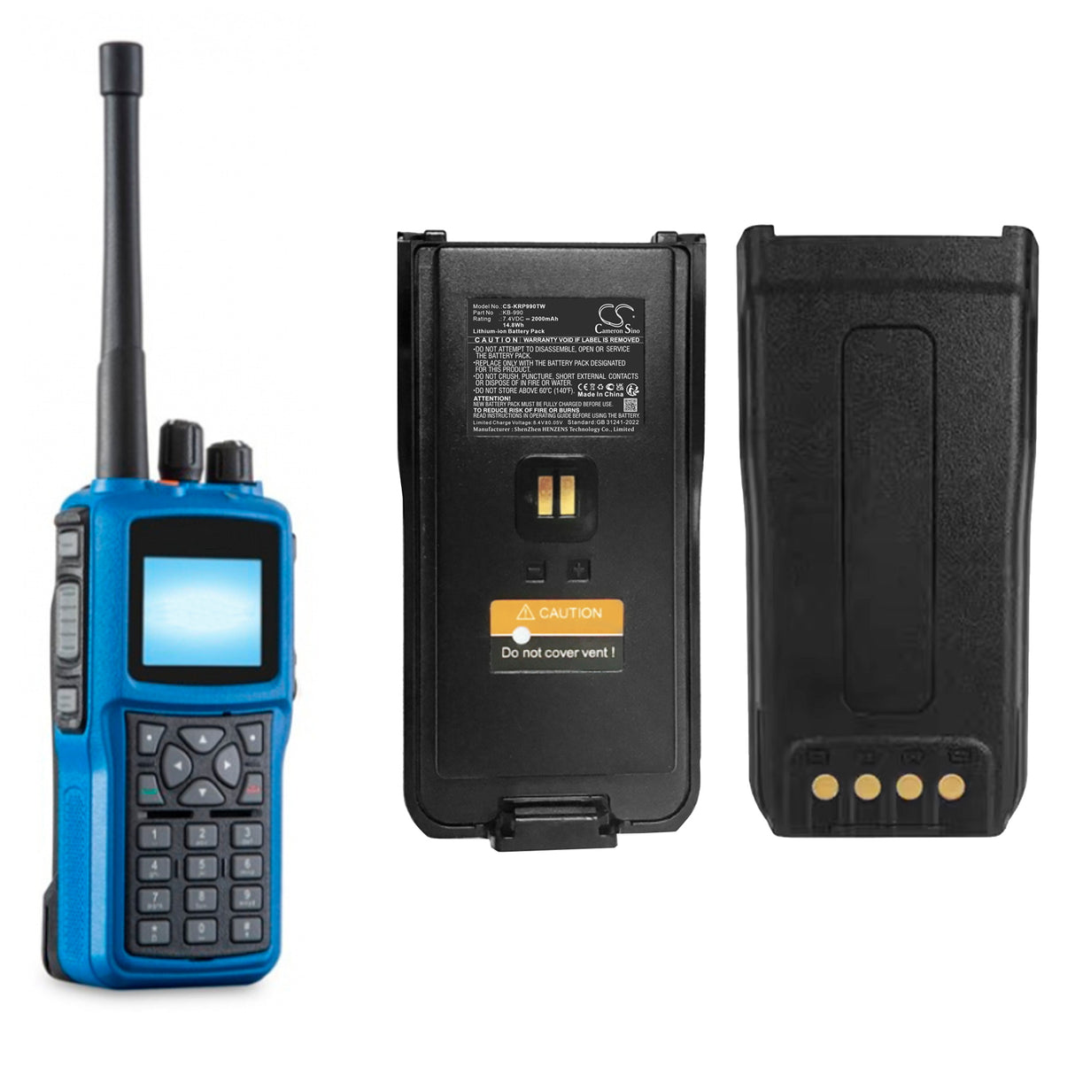 7.4V, Li-ion, 2000mAh, Two-Way Radio battery fits Kirisun, KB-990, DP980, DP985, 14.8Wh Two-Way Radio Cameron Sino Technology Limited