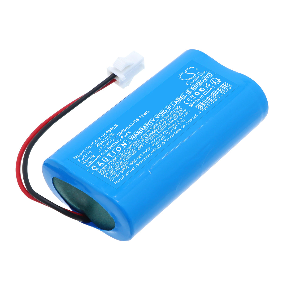 7.2V, Li-ion, 2600mAh, Emergency Lighting battery fits Kosnic, KBAT2200, KTC27EME-DD, UEM CEC03LBL/S, 18.72Wh Emergency Lighting Cameron Sino Technology Limited
