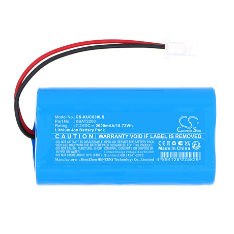 7.2V, Li-ion, 2600mAh, Emergency Lighting battery fits Kosnic, KBAT2200, KTC27EME-DD, UEM CEC03LBL/S, 18.72Wh Emergency Lighting Cameron Sino Technology Limited