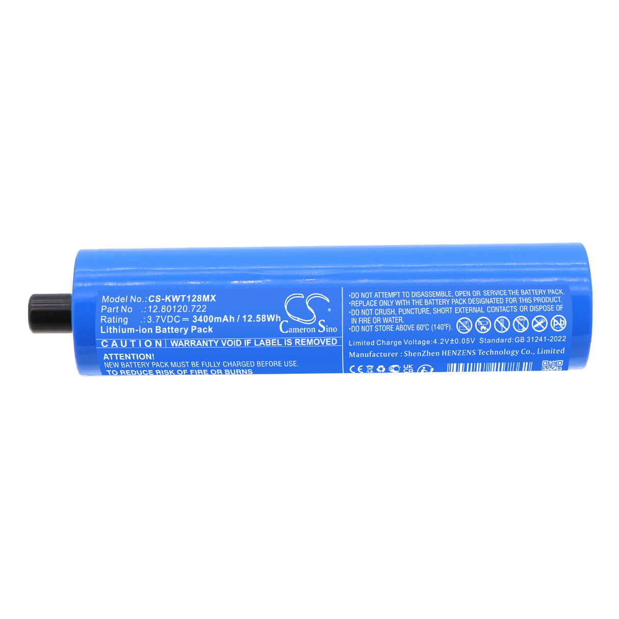 3.7V, Li-ion, 3400mAh, Medical battery fits Kawe, 12.80120.722, Type C, 12.58Wh Medical Cameron Sino Technology Limited (Medical)