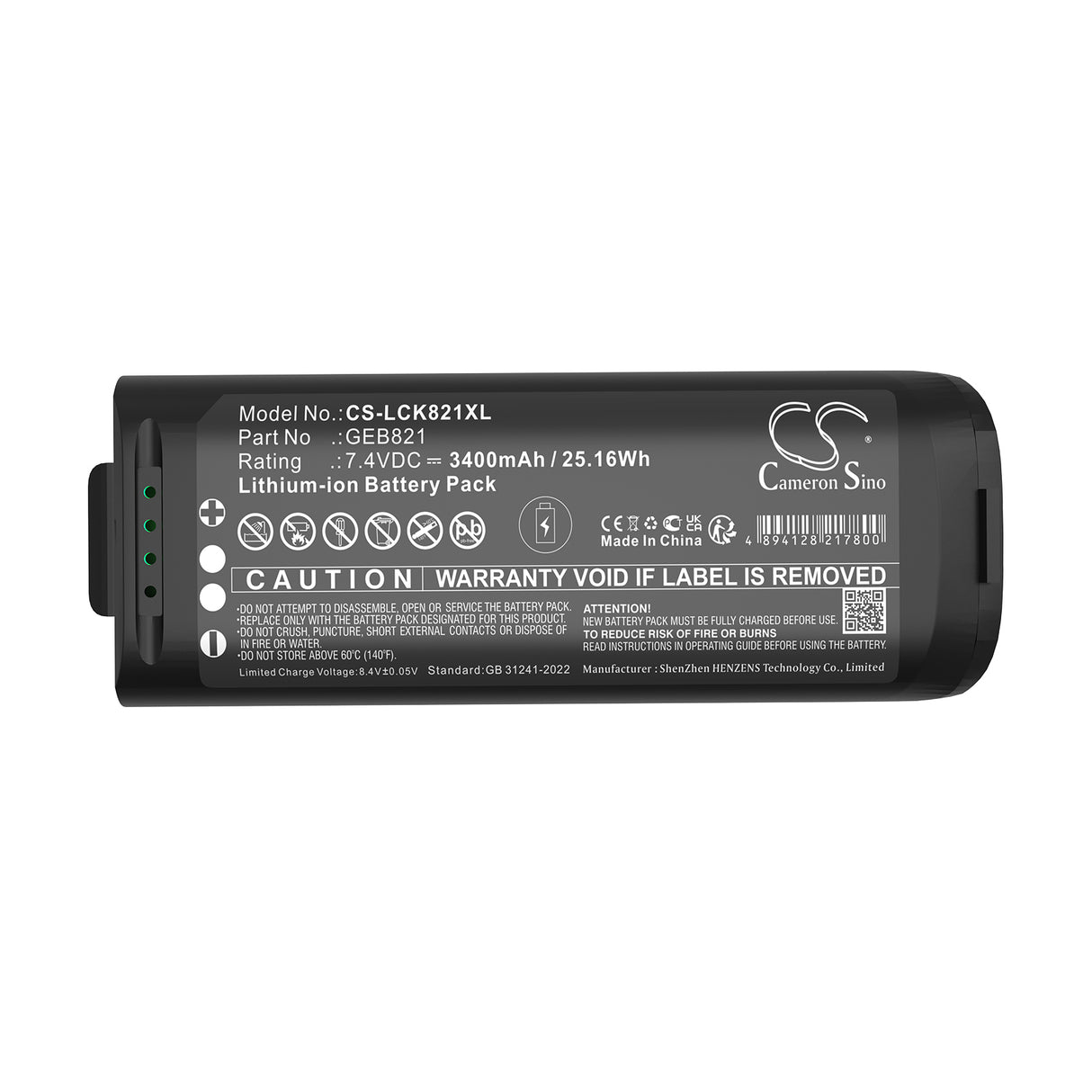 7.4V, Li-ion, 3400mAh, Equipment, Survey, Test battery fits Leica, 879638, Blk2go, Blk2go Handheld Imaging Laser, 25.16Wh Equipment, Survey, Test Cameron Sino Technology Limited