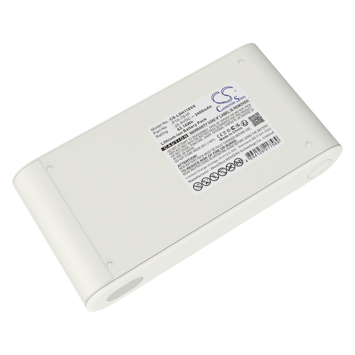 25.9V, Li-ion, 2400mAh, Vacuum battery fits Lydsto, P10-7s1p, H11, Lydsto H11h, 62.16Wh Vacuum Cameron Sino Technology Limited