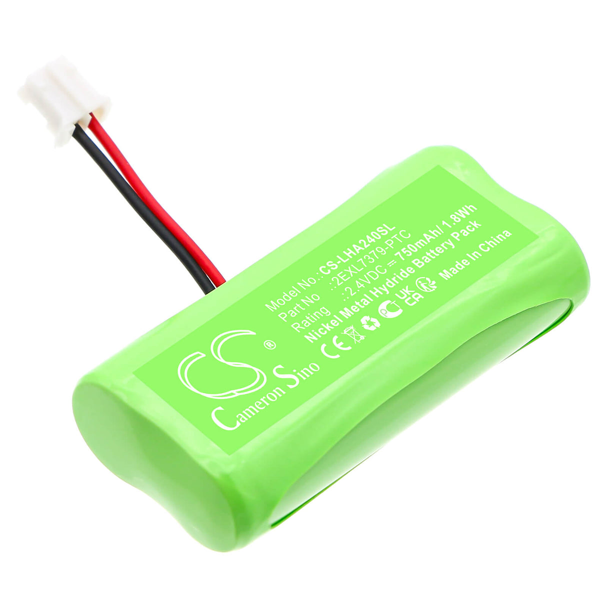 2.4V, Ni-MH, 750mAh, Wireless Headset battery fits Lightspeed, 2EXL7379-PTC, Flexcat Handheld Remote Contro, Flexmike, 1.8Wh Wireless Headset Cameron Sino Technology Limited