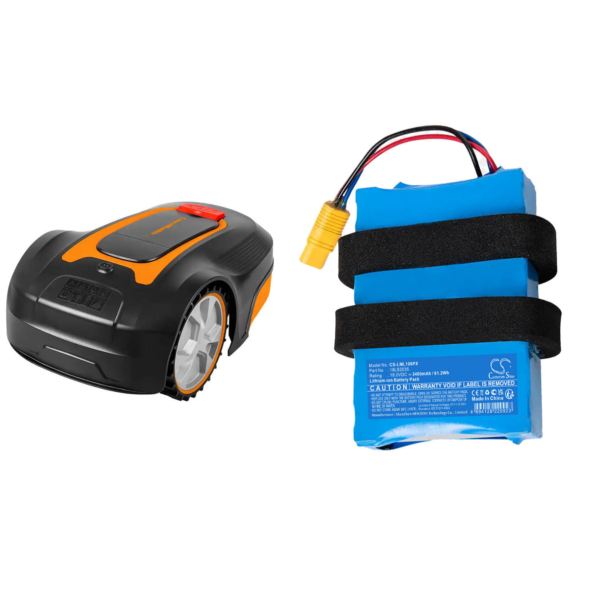 18.0V, Li-ion, 3400mAh, Lawn Mowers battery fits Lawnmaster, 18LB2035, L10, L12, 61.2Wh Lawn Mowers Cameron Sino Technology Limited