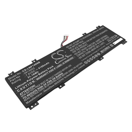 7.6V, Li-Polymer, 4100mAh, Notebook, Laptop battery fits Lenovo, 813002, IdeaPad 100S-14IBR, IdeaPad 100S-14IBR 80R9, 31.16Wh Notebook, Laptop Cameron Sino Technology Limited