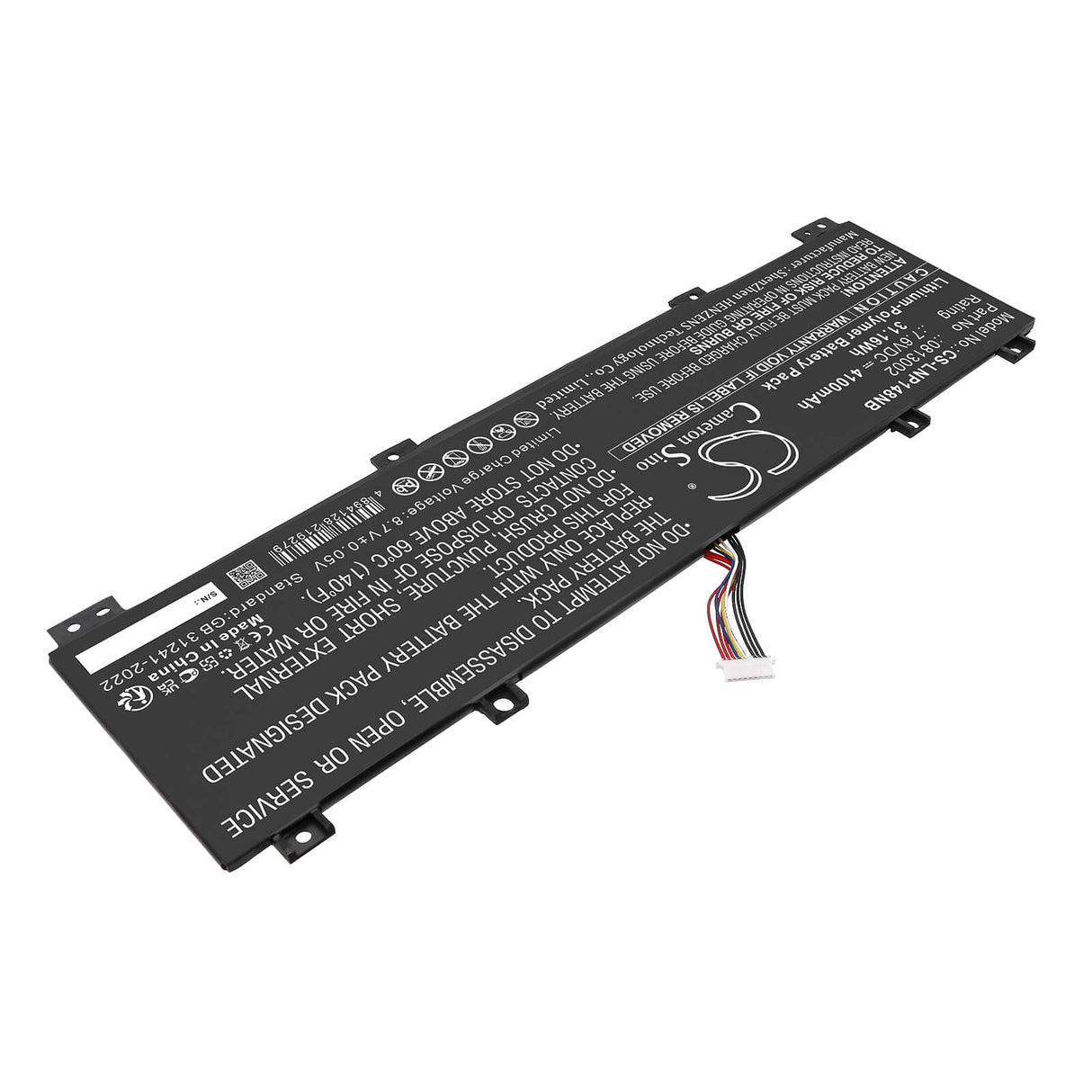 7.6V, Li-Polymer, 4100mAh, Notebook, Laptop battery fits Lenovo, 813002, IdeaPad 100S-14IBR, IdeaPad 100S-14IBR 80R9, 31.16Wh Notebook, Laptop Cameron Sino Technology Limited