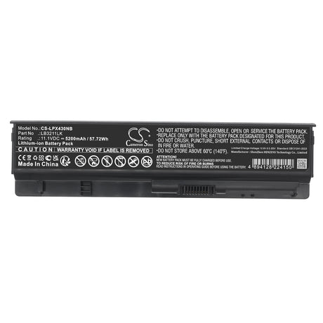 11.1V, Li-ion, 5200mAh, Notebook, Laptop battery fits LG, EAC61679004, P430, P530, 57.72Wh Notebook, Laptop Cameron Sino Technology Limited