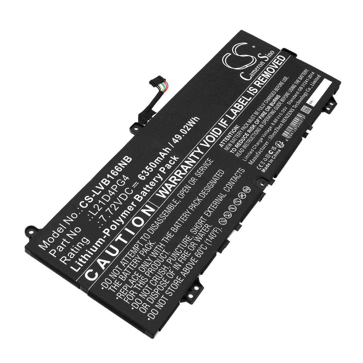 7.72V, Li-Polymer, 6350mAh, Battery fits Lenovo, Thinkbook 16 G6 Irl-21kh006hua, 49.02Wh Notebook, Laptop Cameron Sino Technology Limited