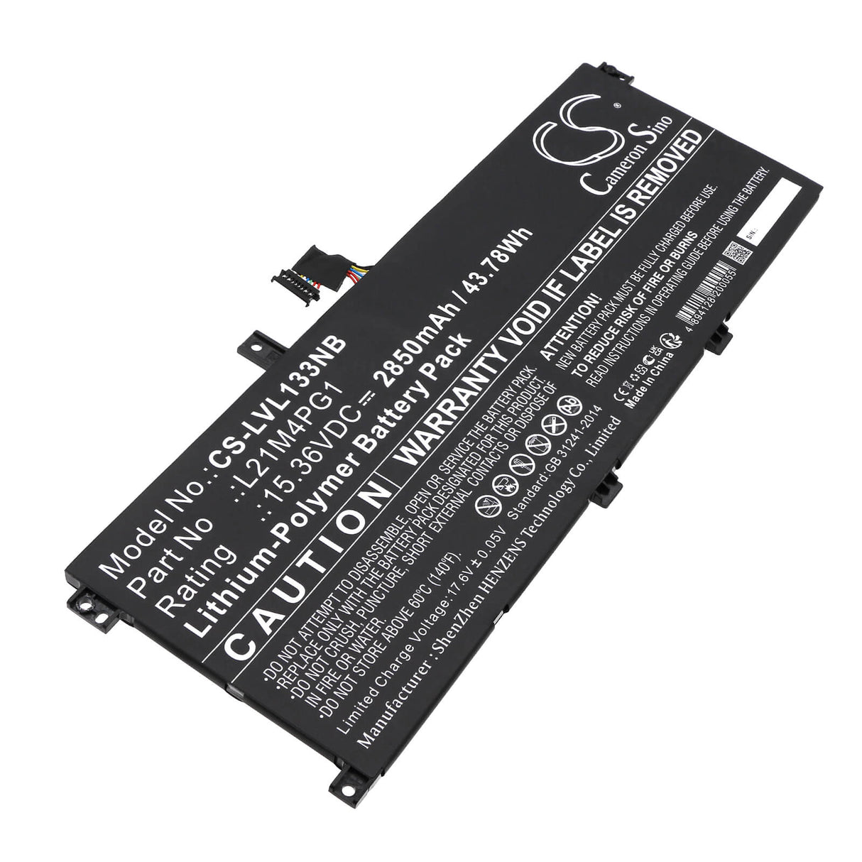 15.36V, Li-Polymer, 2850mAh, Notebook Battery fits Lenovo, Thinkpad L13 Gen 3 21b3004kmy, Thinkpad L13 Gen 3 21b3004weq, 43.78Wh Notebook, Laptop Cameron Sino Technology Limited