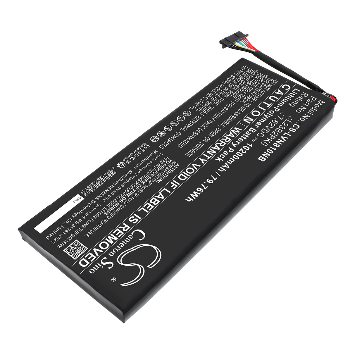 7.82V, Li-Polymer, 10200mAh, Notebook, Laptop battery fits Lenovo, 5B11M36296, Legion Go 8APU1, 79.76Wh Notebook, Laptop Cameron Sino Technology Limited