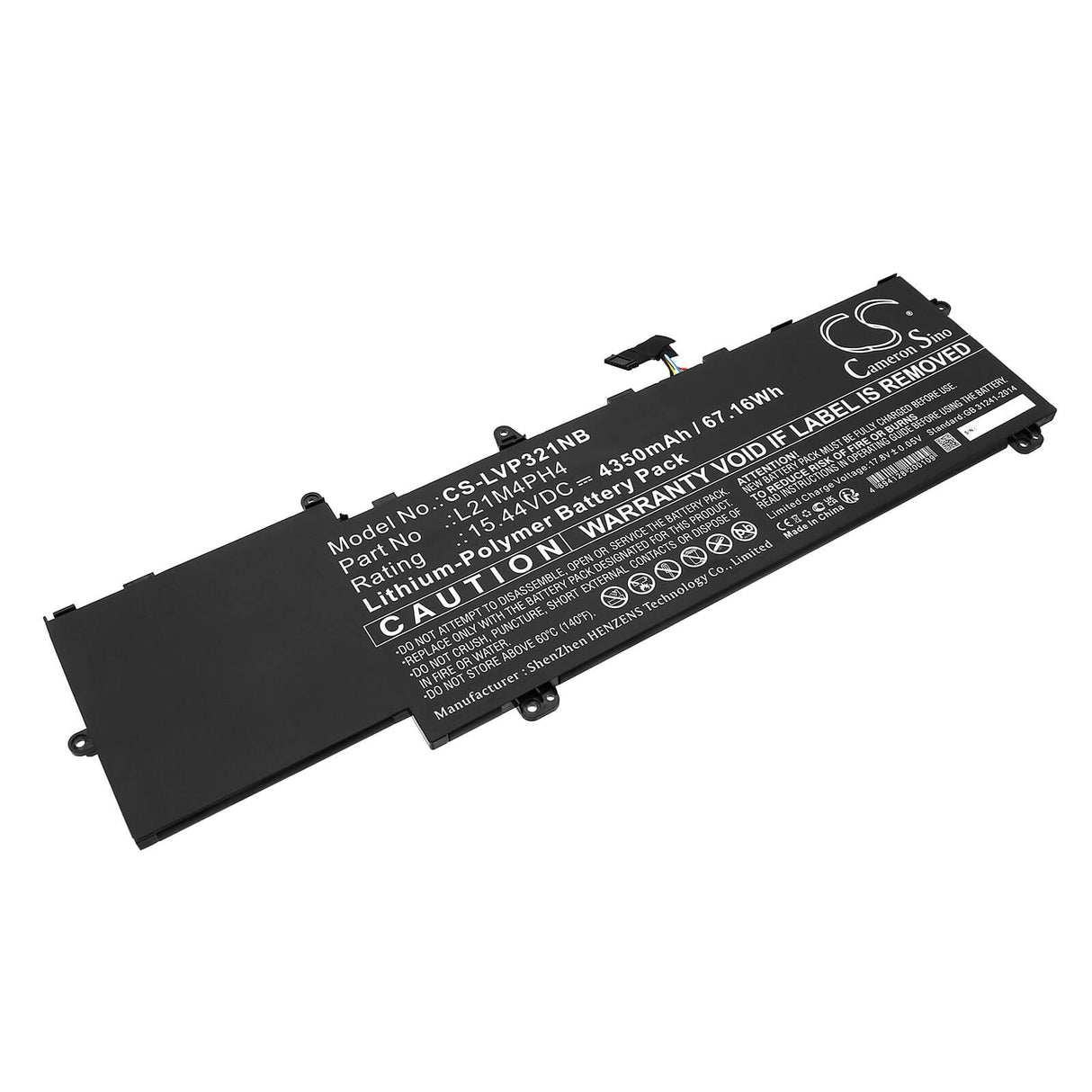15.44V, Li-Polymer, 4350mAh, Notebook Battery fits Lenovo, Thinkbook Plus G3 Iap 21el0000, Thinkbook Plus G3 Iap 21el000b, 67.16Wh Notebook, Laptop Cameron Sino Technology Limited