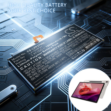 3.87V, Li-Polymer, 10000mAh, Tablet battery fits Lenovo, L21C2P31, Tab P12, Tab P12 2023, 38.7Wh Tablet Cameron Sino Technology Limited