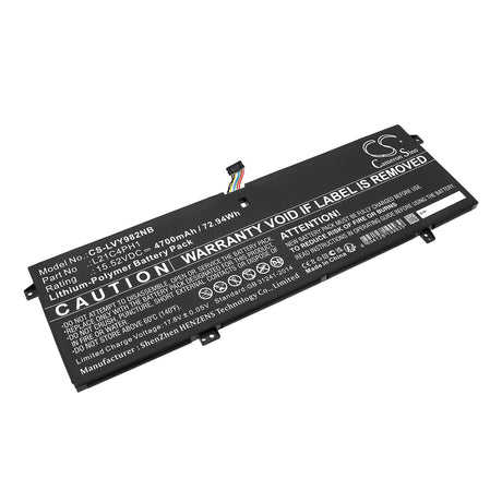15.52V, Li-Polymer, 4700mAh, Notebook Battery fits Lenovo, Yoga Slim 9 14iap7 82t00002sp, Yoga Slim 9 14iap7 82t00003ge, 72.94Wh Notebook, Laptop Cameron Sino Technology Limited