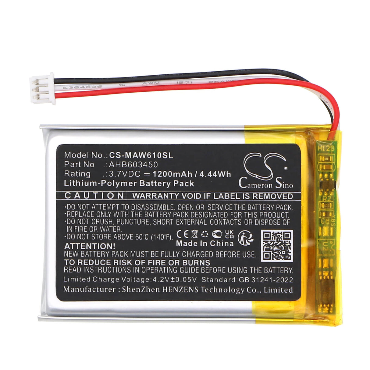 3.7V, Li-Polymer, 1200mAh, Keyboard,Mouse battery fits Omen, Ahb603450, Maw610m Mouse, 4.44Wh Keyboard,Mouse Cameron Sino Technology Limited