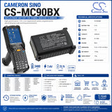 Barcode Scanner Battery For Symbol, Mc9000, Mc9000-g, Mc9000-k, Mc9000-s, Mc9010, Mc9050 7.4v, 3400mah - 25.16wh Barcode Scanner Cameron Sino Technology Limited