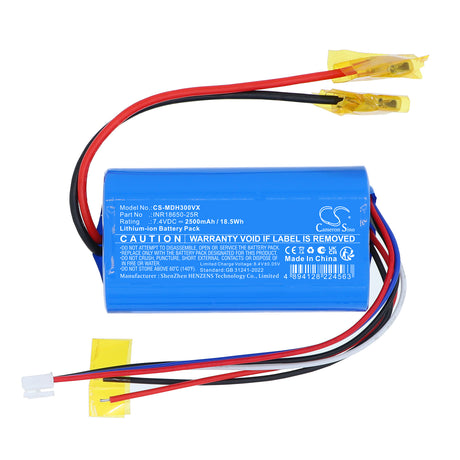 7.4V, Li-ion, 2500mAh, Vacuum battery fits Midea, INR18650-25R, H3, 18.5Wh Vacuum Cameron Sino Technology Limited