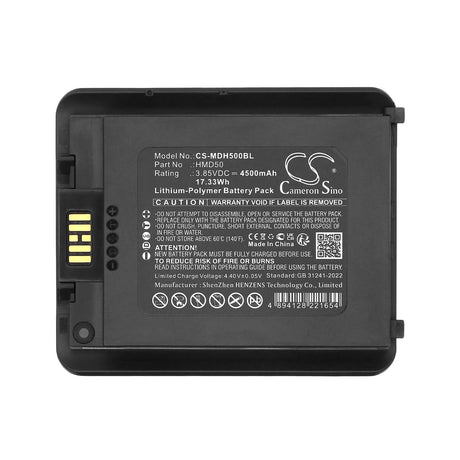3.85V, Li-Polymer, 4500mAh, Barcode Scanner battery fits Mindeo, HMD50, M50, 17.33Wh Barcode Scanner Cameron Sino Technology Limited