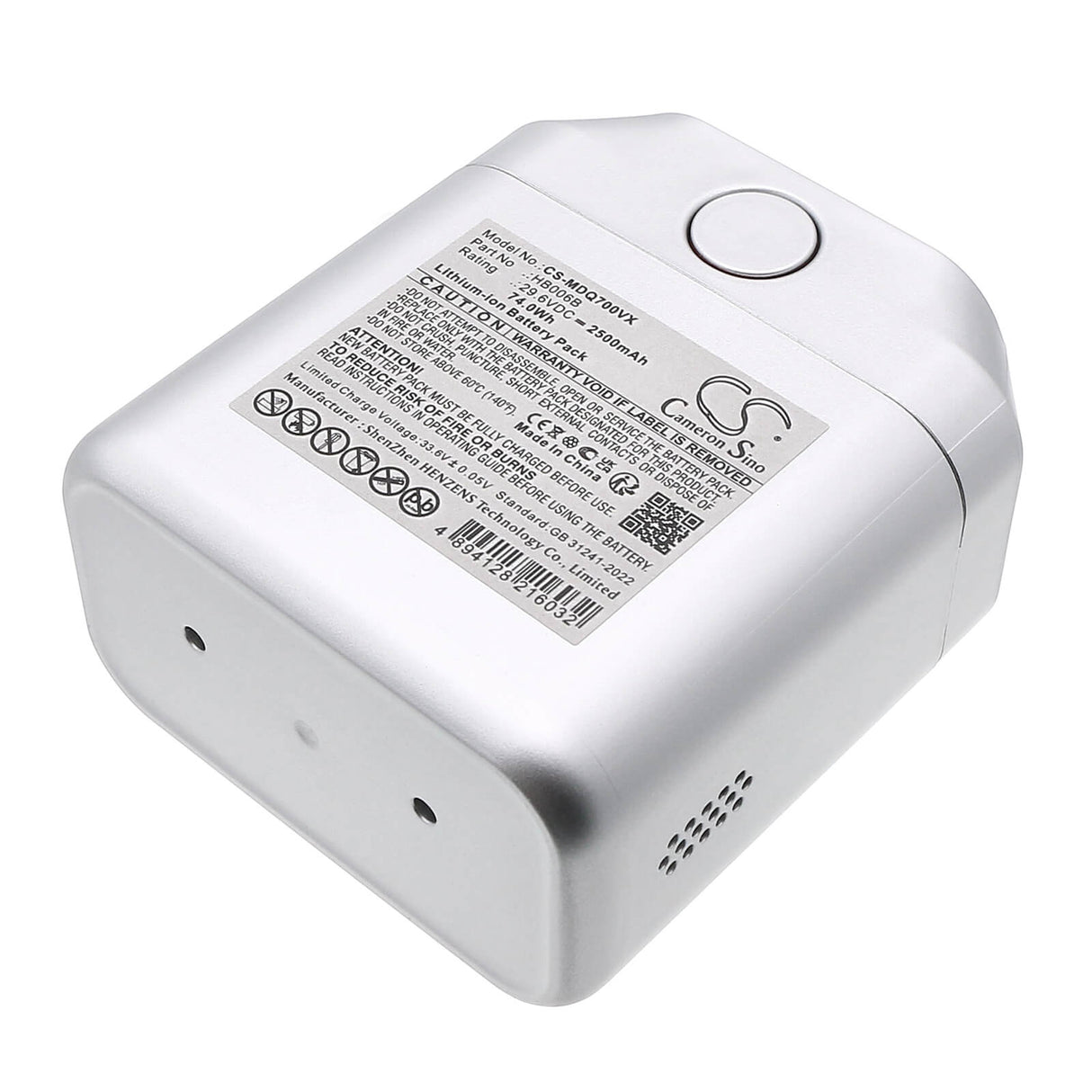 29.6V, Li-ion, 2500mAh, Vacuum battery fits Midea, Hb006b, Q7, 74.0Wh Vacuum Cameron Sino Technology Limited