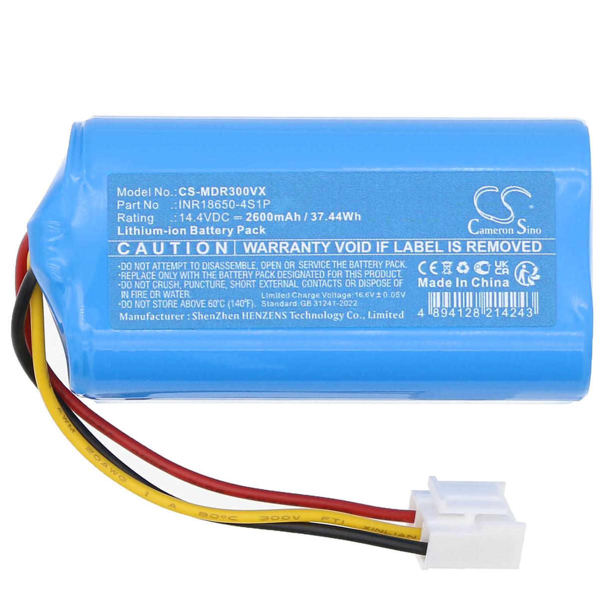 14.4V, Li-ion, 2600mAh, Vacuum battery fits Media, Inr18650-4s1p, R1, R3-l101c, 37.44Wh Vacuum Cameron Sino Technology Limited
