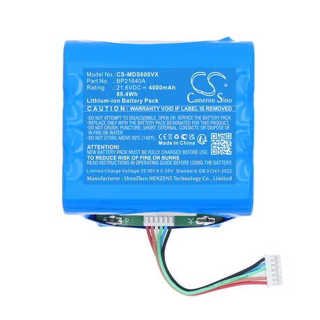 21.6V, Li-ion, 4000mAh, Vacuum battery fits Midea, BP21640A, S60, S60 Hono, 86.4Wh Vacuum Cameron Sino Technology Limited