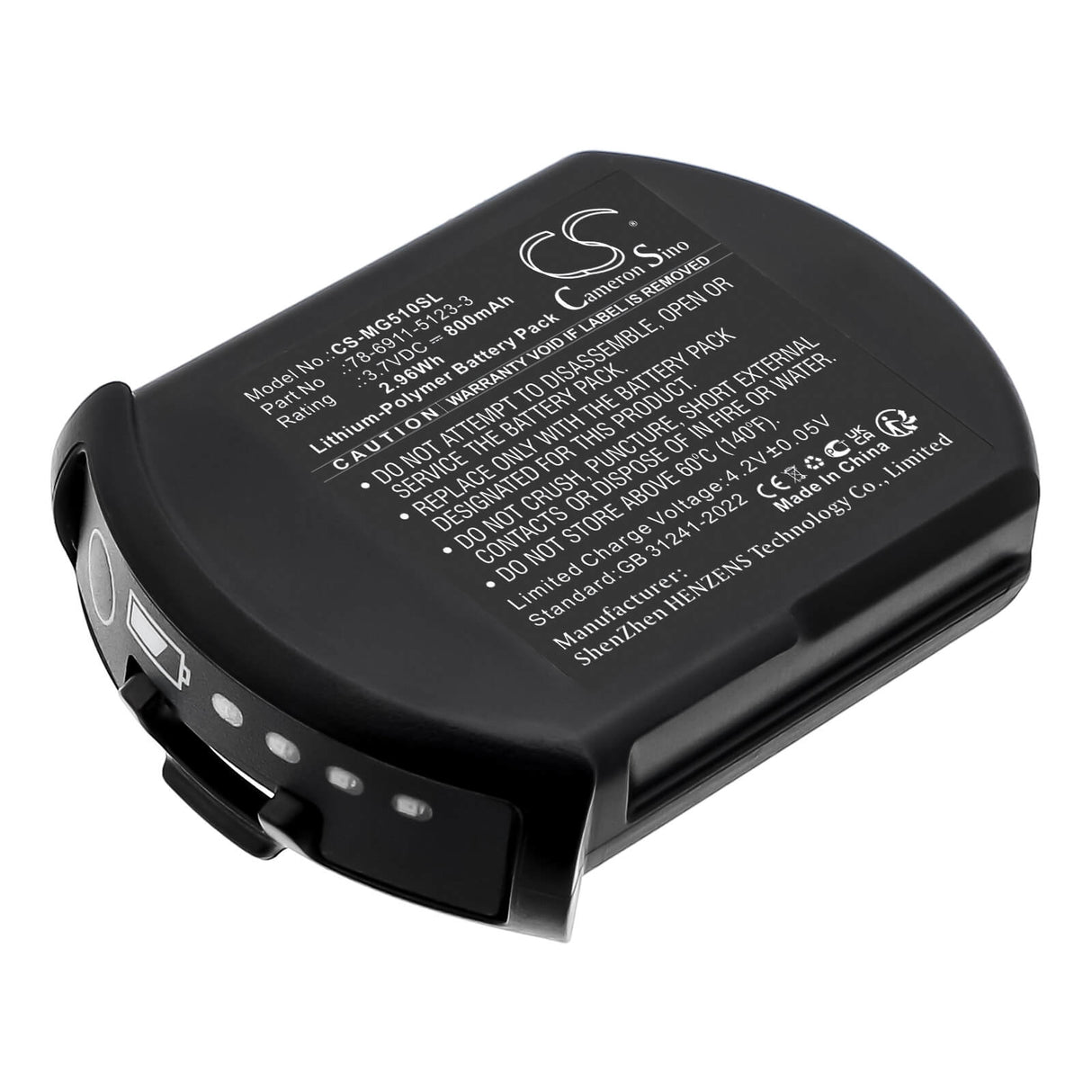 3.7V, Li-Polymer, 800mAh, Wireless Headset battery fits 3m, 78-6911-5123-3, Drive-thru, G5, 2.96Wh Wireless Headset Cameron Sino Technology Limited