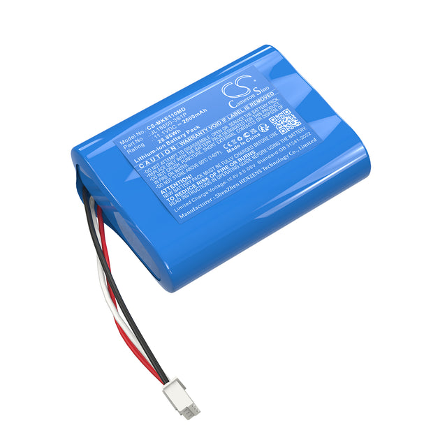 11.1V, Li-ion, 2600mAh, Medical battery fits Mdkmed, JL18650-3S1P, ME11, 28.86Wh Medical Cameron Sino Technology Limited (Medical)