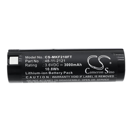 3.6V, Li-ion, 3000mAh, Flashlight battery fits Milwaukee, 48-11-2121, 2112-21, 2114-21, 10.8Wh Flashlight Cameron Sino Technology Limited