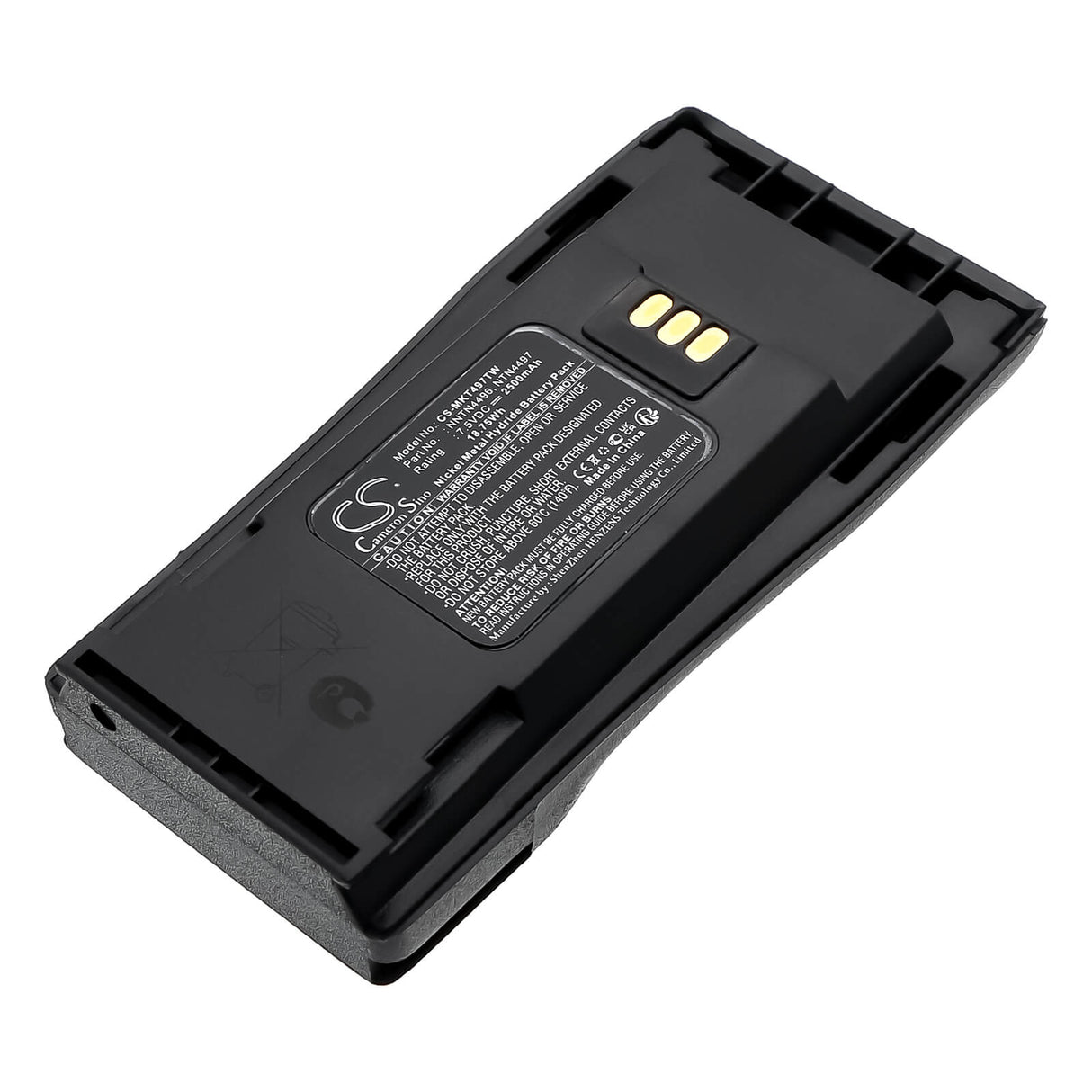 7.5V, Ni-MH, 2500mAh, Two-Way Radio battery fits Motorola, Mnn4254ar, Cp040, Cp140, 18.75Wh Two-Way Radio Cameron Sino Technology Limited