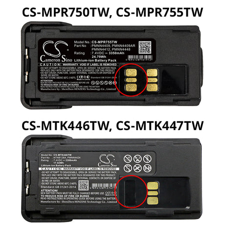 Li-ion Battery For Motorola, Dp2600e, Dp4000, Dp4400 7.4v, 3350mah - 24.79wh Two-Way Radio Cameron Sino Technology Limited