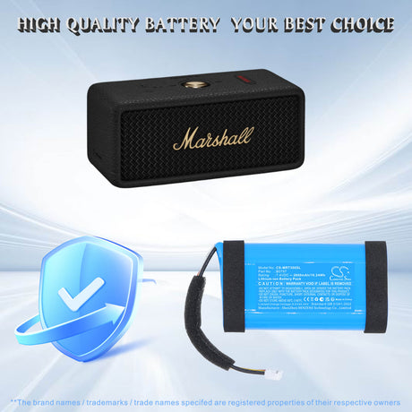 7.4V, Li-ion, 2600mAh, Speaker battery fits Marshall, B0797, Emberton 3, Emberton III, 19.24Wh Speaker Cameron Sino Technology Limited