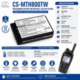 Two-way radio battery For Motorola Mth800, Mth650 3.7v, 1700mah - 6.29wh Two-Way Radio Cameron Sino Technology Limited