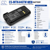 7.4V, Li-ion, 2300mAh, Two-Way Radio battery fits Motorola, Nntn8128a, Apx2000, Apx-2000, 17.02Wh Two-Way Radio Cameron Sino Technology Limited