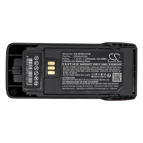 7.4V, Li-ion, 3300mAh, Two-Way Radio battery fits Motorola, PMNN4598A, R2, 24.42Wh Two-Way Radio Cameron Sino Technology Limited