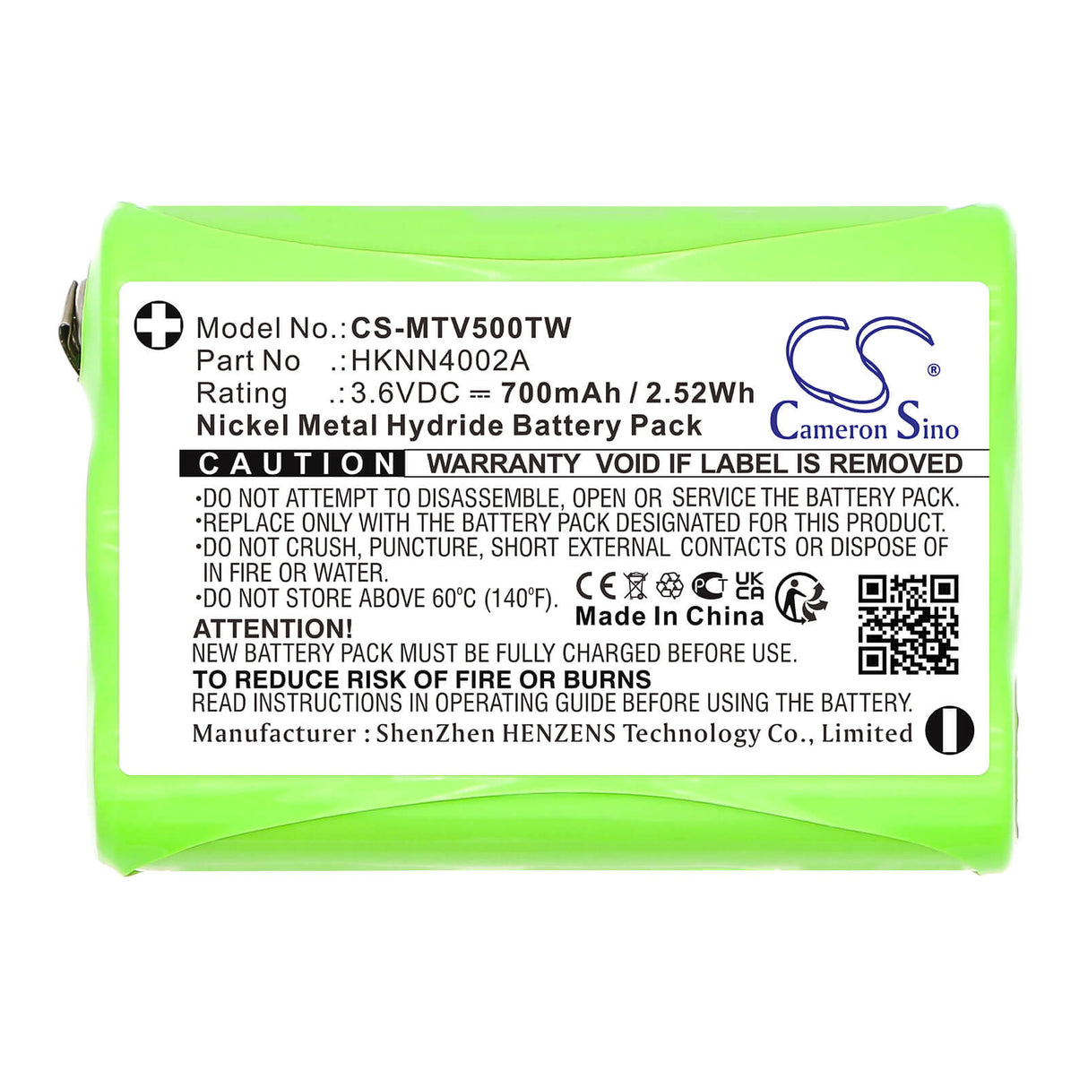 3.6V, Ni-MH, 700mAh, Two-Way Radio battery fits Motorola, 1532, Em1000, Em1000r, 2.52Wh Two-Way Radio Cameron Sino Technology Limited