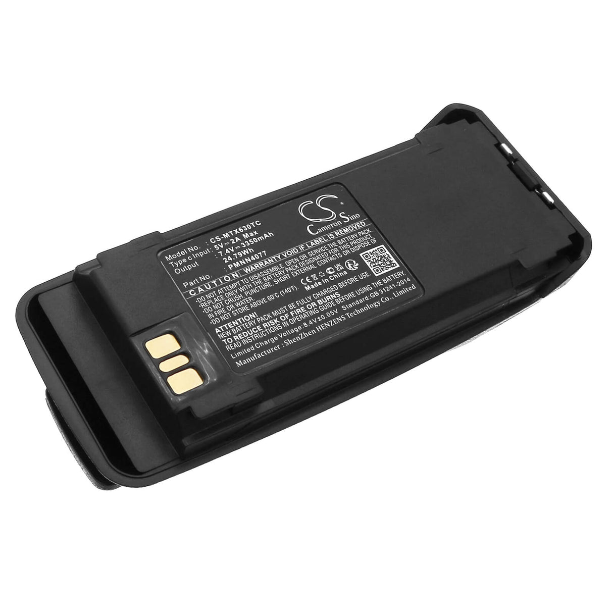 7.4V, Li-ion, 3350mAh, Two-Way Radio battery fits Vertex, Motorola, Nntn4066, Dgp4150, Dgp4150+, 24.79Wh Two-Way Radio Cameron Sino Technology Limited
