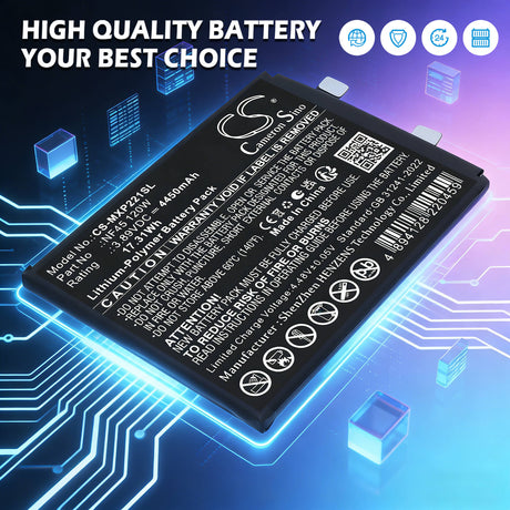 3.89V, Li-Polymer, 4450mAh, Mobile, SmartPhone battery fits Motorola, NF45 120W, Edge 30 Ultra (120W), Moto X30 Pro (120W), 17.31Wh Mobile, SmartPhone Cameron Sino Technology Limited
