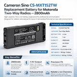 Li-ion Two-Way Radio Battery For Motorola, Mt1500, Nt1500, Pr1500, Radius 7.4v, 2800mah - 20.72wh Two-Way Radio Cameron Sino Technology Limited