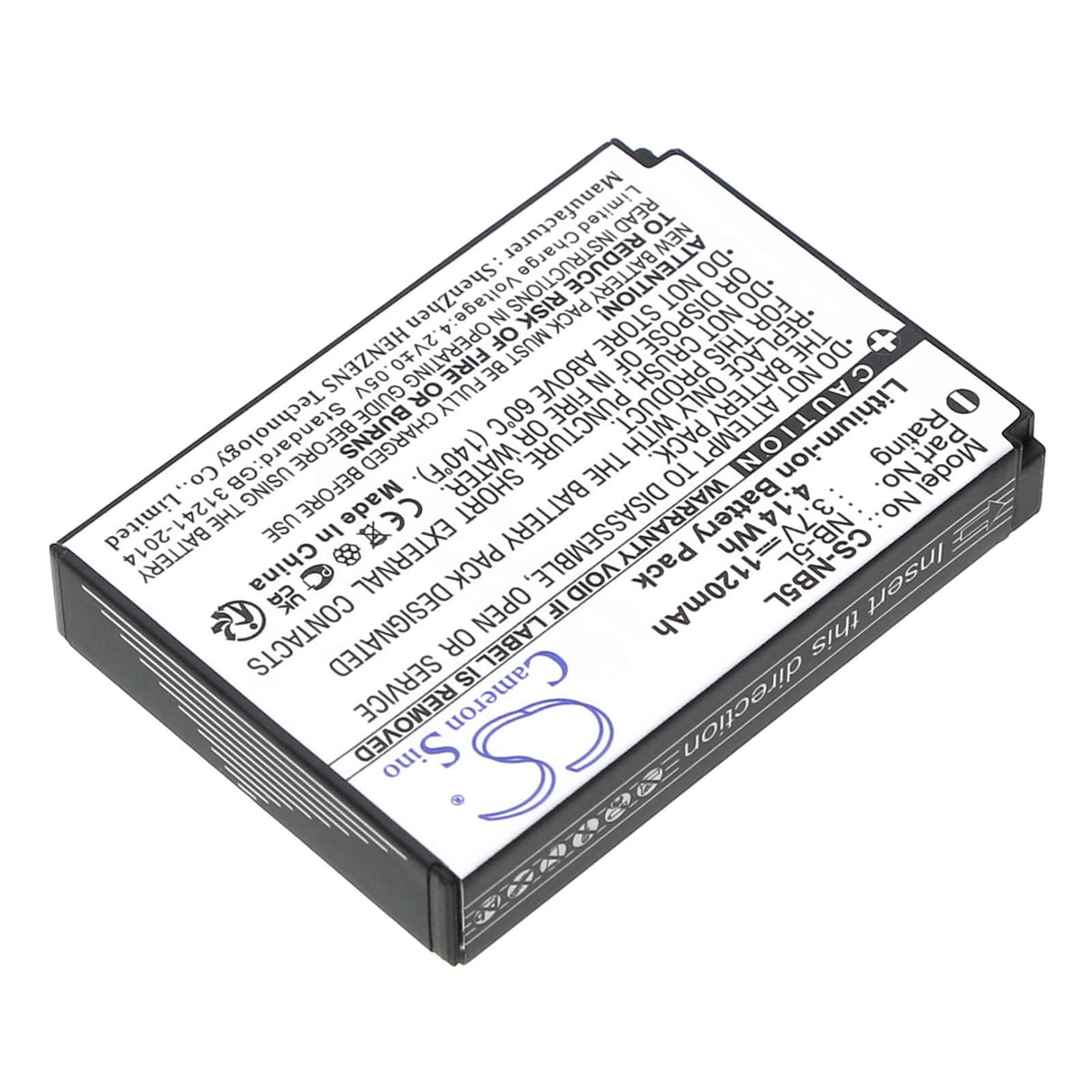 Camera Battery For Canon NB-5L, Digital Ixus 800 Is, 3.7v, 1120mah - 4.14wh Camera Cameron Sino Technology Limited (Camera)