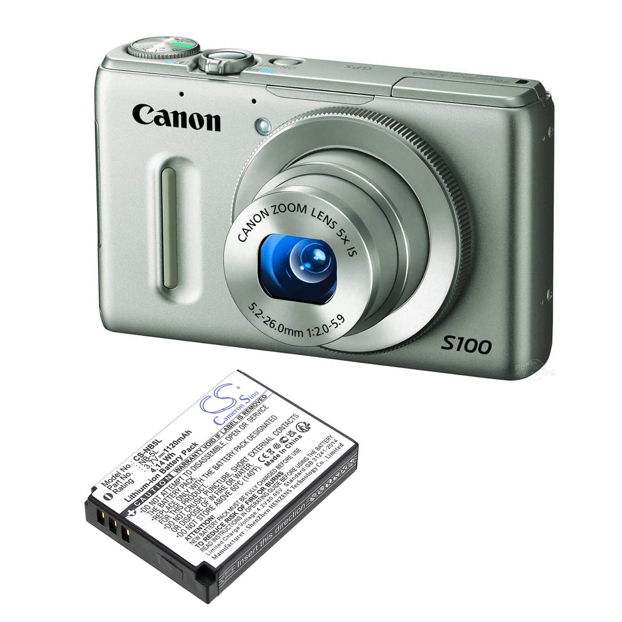 Camera Battery For Canon NB-5L, Digital Ixus 800 Is, 3.7v, 1120mah - 4.14wh Camera Cameron Sino Technology Limited (Camera)