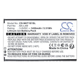 3.8V, Li-ion, 1450mAh, Mobile, SmartPhone battery fits Nokia, BA-L4M, 215 (2024), 220 4G, 5.51Wh Mobile, SmartPhone Cameron Sino Technology Limited