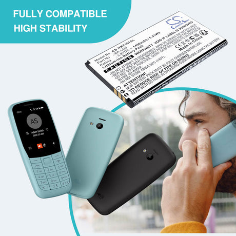 3.8V, Li-ion, 1450mAh, batterie Mobile, SmartPhone s'adapte à Nokia, BA-L4M, 215 (2024), 220 4G, 5.51Wh Mobile, SmartPhone Cameron Sino Technology Limited