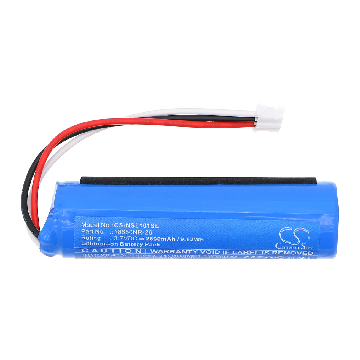 3.7V, Li-ion, 2600mAh, Speaker battery fits Nanit, 18650NR-26, L101, Sound and Light, 9.62Wh Speaker Cameron Sino Technology Limited