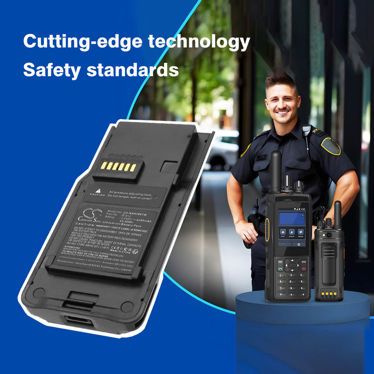 3.8V, Li-ion, 6200mAh, Two-Way Radio battery fits Inrico, B-81J, S380, 23.56Wh Two-Way Radio Cameron Sino Technology Limited