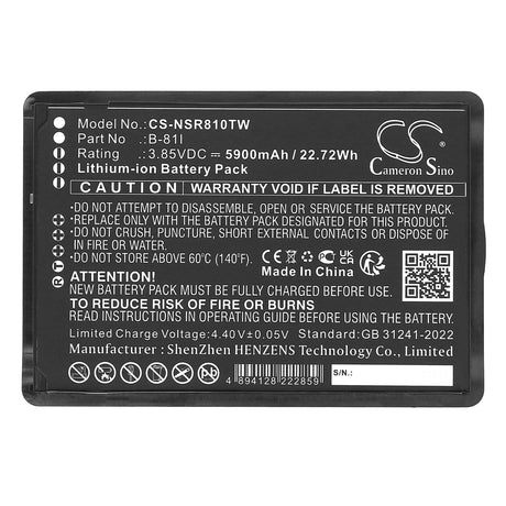 3.85V, Li-ion, 5900mAh, Two-Way Radio battery fits Inrico, B-81I, BS-81G, 22.72Wh Two-Way Radio Cameron Sino Technology Limited