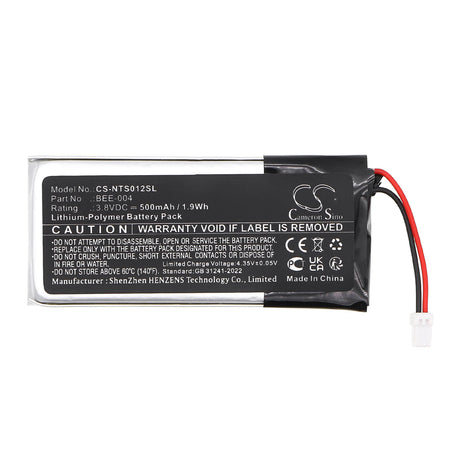 3.8V, Li-Polymer, 500mAh, Game Console battery fits Nintendo, BEE-004, BBE 012, BBE-012, 1.9Wh Game Console Cameron Sino Technology Limited