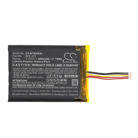3,7V, Li-Polymère, 4800mAh, batterie de console de jeu compatible avec Nintendo, BEE-003, BEE 001, BEE-001, 17,76Wh Console de jeu Cameron Sino Technology Limited