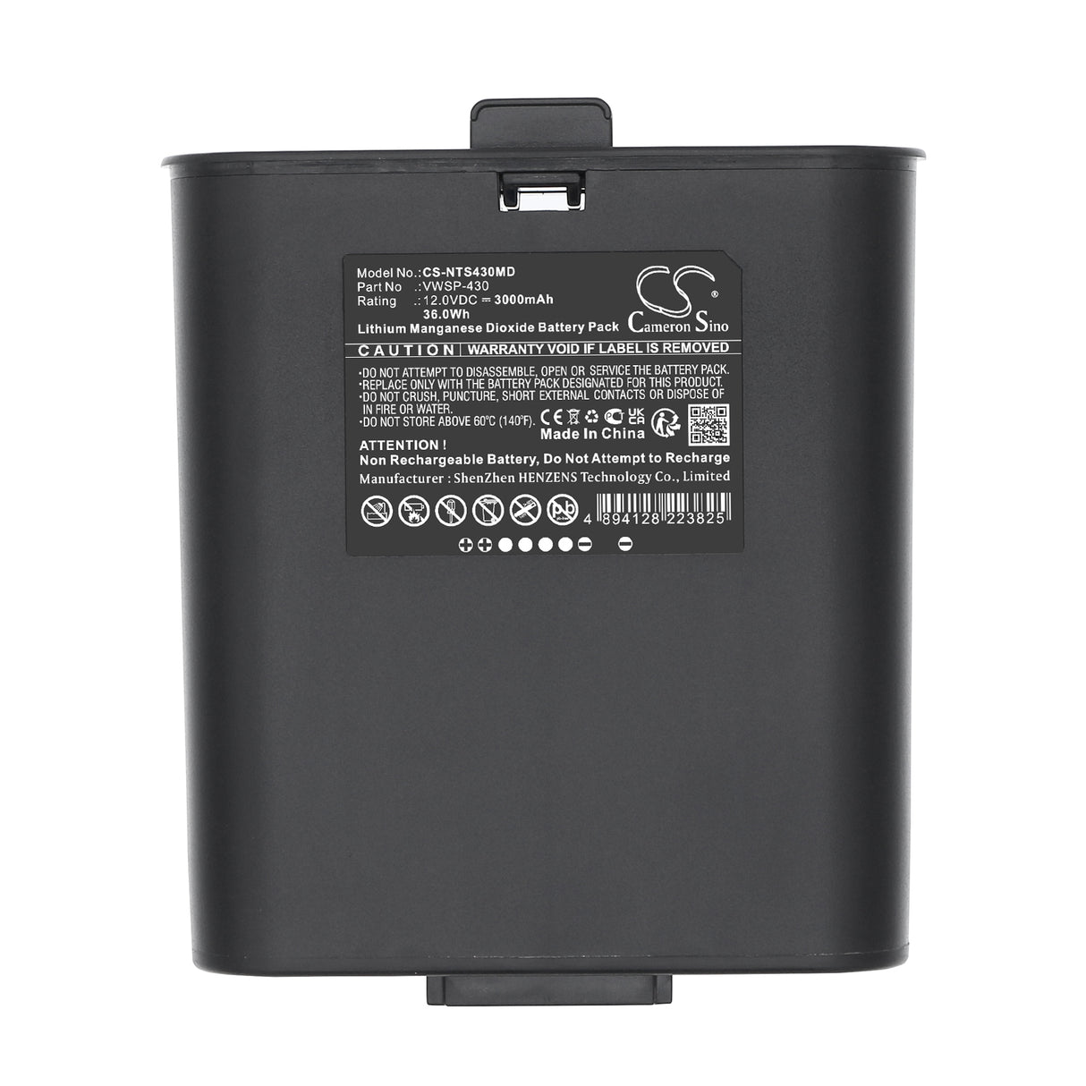 12V, Li-MnO2, 3000mAh, Medical battery fits Inovytec, VWSP-430, VWSP-100, VWSP-430, 36Wh Medical Cameron Sino Technology Limited