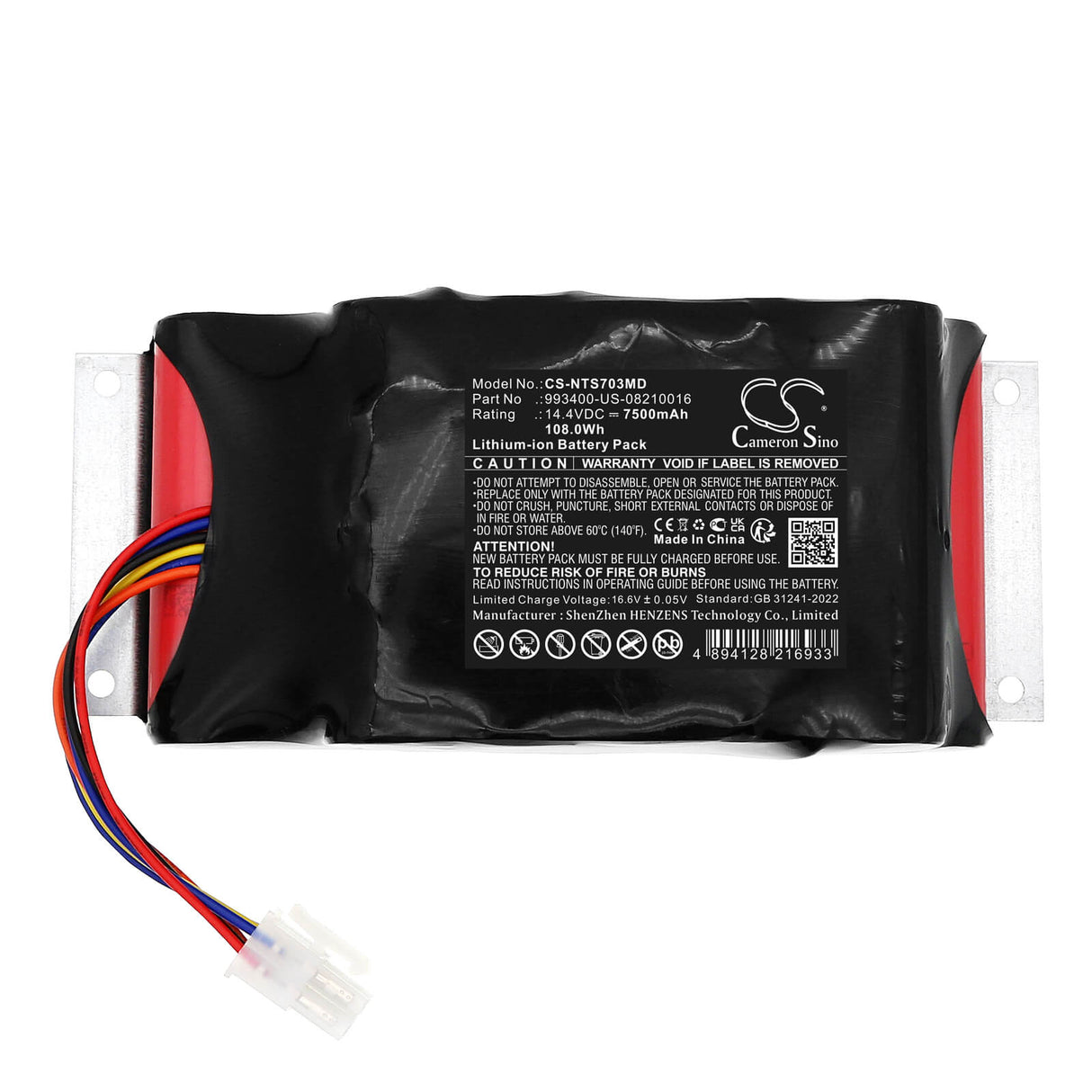 14.4V, Li-ion, 6800mAh, Medical battery fits Inventus, 993400-US-08210016, 703-0731-00-RF, 97.92Wh Medical Cameron Sino Technology Limited (Medical)